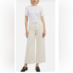 NWOT Rag and Bone Maya High Rise Ankle Wide Leg Ecru 25